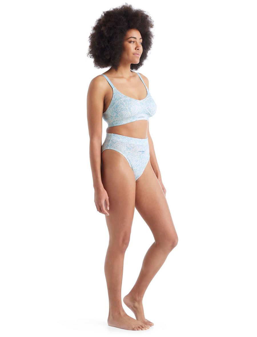 Women's Icebreaker Merino Queens High Cut Brief One Piece & Sets Haze | CA 1217XYUF